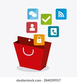 Shopping design over white background, vector illustration.