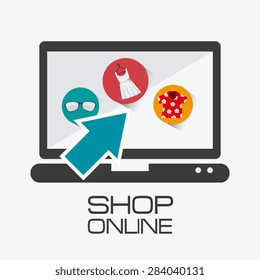 Shopping design over white background, vector illustration.