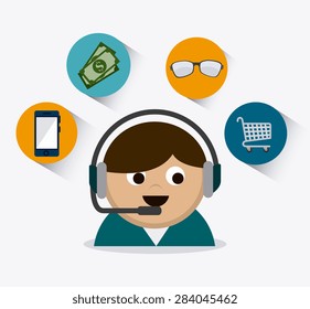 Shopping design over white background, vector illustration.