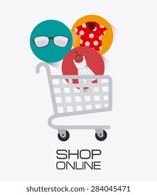 Shopping design over white background, vector illustration.