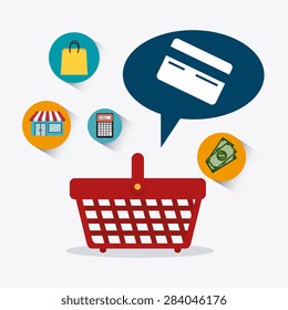 Shopping design over white background, vector illustration.