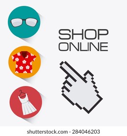 Shopping design over white background, vector illustration.