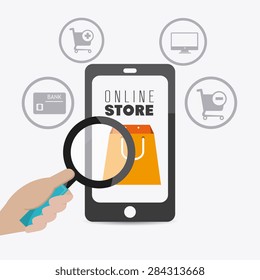 Shopping design over white background, vector illustration.