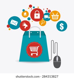 Shopping design over white background, vector illustration.