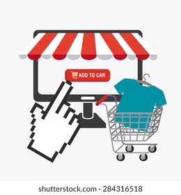Shopping design over white background, vector illustration.