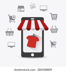 Shopping design over white background, vector illustration.