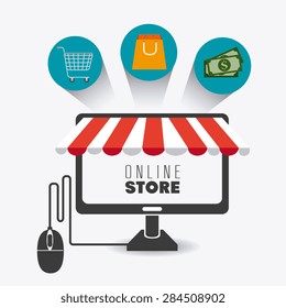 Shopping design over white background, vector illustration.