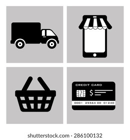 Shopping design over white background, vector illustration.