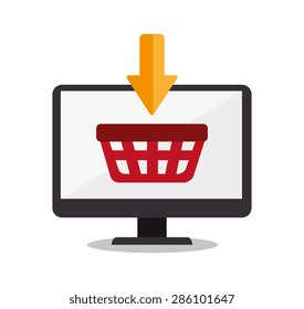 Shopping design over white background, vector illustration.