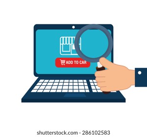 Shopping design over white background, vector illustration.