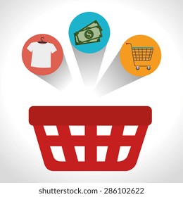 Shopping design over white background, vector illustration.