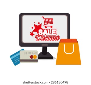 Shopping design over white background, vector illustration.