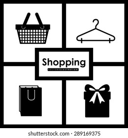 Shopping  design over white background, vector illustration