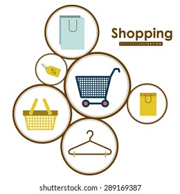 Shopping  design over white background, vector illustration