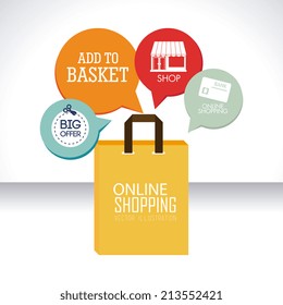 Shopping design over white background,vector illustration