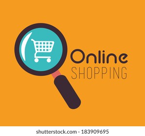 Shopping design over yellow background, vector illustration