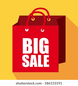 Shopping design over yellow background, vector illustration