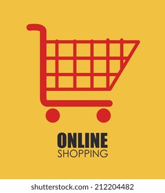Shopping design over yellow background, vector illustration