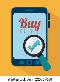 Shopping design over yellow background, vector illustration
