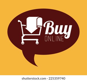 Shopping design over yellow background, vector illustration