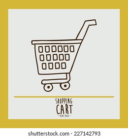 Shopping design over yellow background, vector illustration