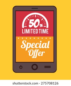Shopping design over yellow background, vector illustration.