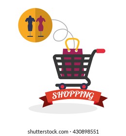 Shopping design. Sales and Retail icon. Isolated illustration , vector