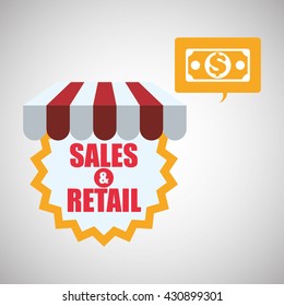 Shopping design. Sales and Retail icon. Isolated illustration , vector