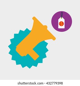 Shopping design. Sales and Retail icon. Isolated illustration , vector
