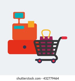 Shopping design. Sales and Retail icon. Isolated illustration , vector