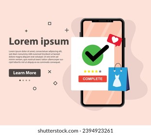 Shopping design template with Mobile app. online web banner template. Creative business marketing website ad design