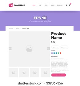Shopping design UI and UX elements for website