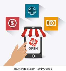 Shopping digital design, vector illustration eps 10