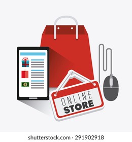 Shopping digital design, vector illustration eps 10