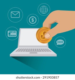 Shopping digital design, vector illustration eps 10
