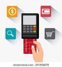 Shopping digital design, vector illustration eps 10