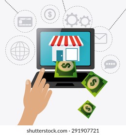 Shopping digital design, vector illustration eps 10