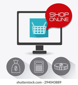 Shopping digital design, vector illustration eps 10