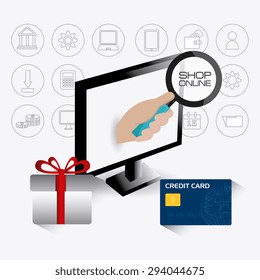 Shopping digital design, vector illustration eps 10