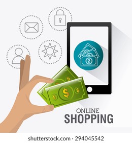 Shopping digital design, vector illustration eps 10