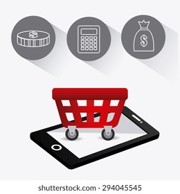 Shopping digital design, vector illustration eps 10