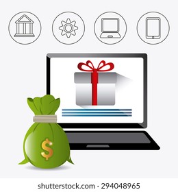 Shopping digital design, vector illustration eps 10
