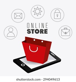 Shopping digital design, vector illustration eps 10