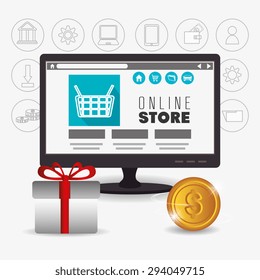 Shopping digital design, vector illustration eps 10