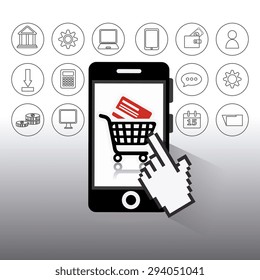 Shopping digital design, vector illustration eps 10