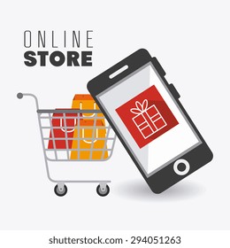 Shopping digital design, vector illustration eps 10