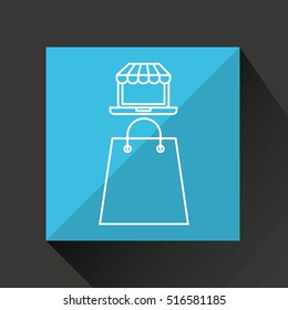shopping digital internet bag gift icon vector illustration eps 10