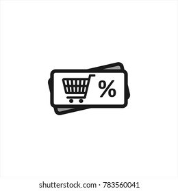 Shopping Discount Icon, shopping cart