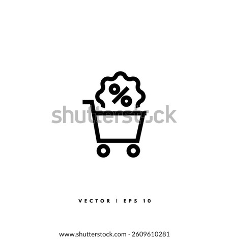 Shopping Discount Icon. Editable Stroke