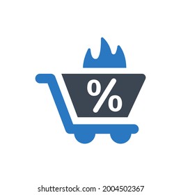 Shopping discount icon. Vector EPS file.